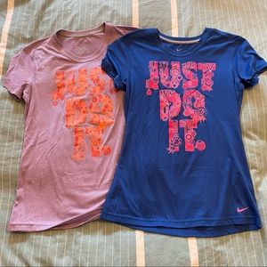 2 lot Nike Womens Dri-fit Tee Shirt. Size Small.